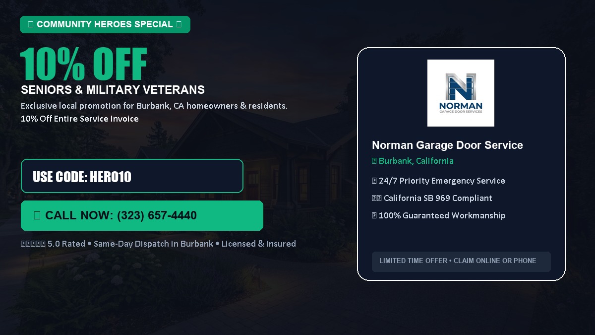 10% OFF Senior Citizens (65+) & Military / Veteran Community Discount in Burbank, CA